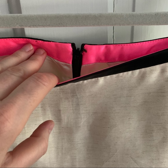 J.Crew ivory silk blend skirt w black border - Picture 6 of 11